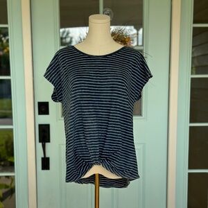 Blue/white Stripe Size MediumTop with Twist Front